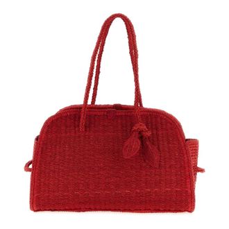 Jacquemus Shoulder Bags, female, Red, Size: ONE SIZE Le Turismo Raphia Shoulder Bag
