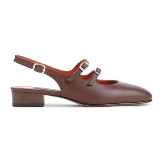 Carel Pumps, female, Brown, Size: 6 US Peche Calf Sling Back Pumps
