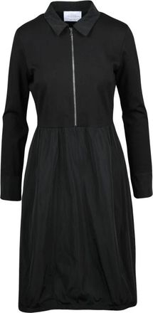 Vicario Cinque Abito Lungo - Dames - Shirt Kleedjes - Zwart - L - Leer - Kleedjes