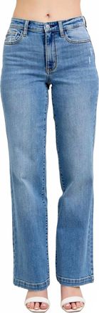 Judy Blue High Waist Straight Fit Jeans In Medium Wash