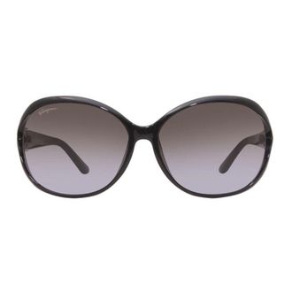 Ferragamo SF770SA Oval Full Rim Sunglasses - Black