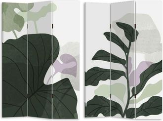 Vacchetti Vacchetti - Paravento Estampado De Hojas Verde De 3 Paneles Rectangular 120,6x2,5xh180,6x2,5xh180