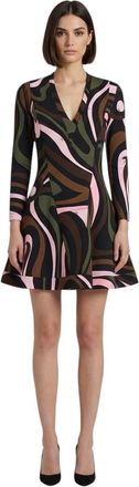 Pucci Multicolor V Neck Mini Dress