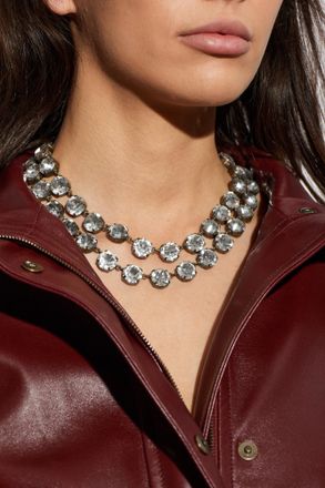 Balenciaga Necklace With Shimmering Crystals, Womens, Silver
