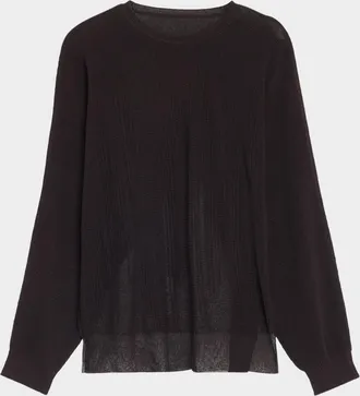 Homme Pliss&eacute; Issey Miyake Men & apos;s Homme Plisse Sheer Knit Crewneck Sweater