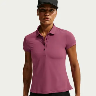 Nike Womens Golf Club Dri-FIT UV Short-Sleeve Golf Polo in Red | IF5959-654