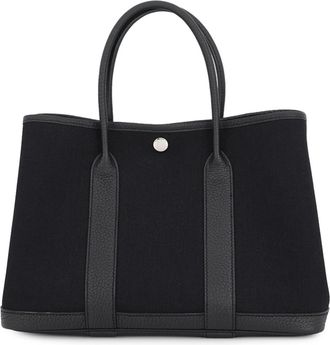 Herm&egrave;s Garden Black Toile H Negonda Leather Tote Bag (Pre-Owned)