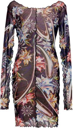 Agua Bendita Hadley long-sleeve mesh mini dress - Black