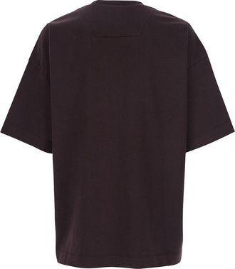 Juun.J Mens Bordeaux T-Shirt With Embroidered Logo Cotton T-Shirts And Polos