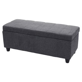Hhg D&eacute;coshop26 - Banco Con Almacenaje 45x114x45 Cm En Tela Gris Oscuro 040006454