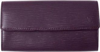 Louis Vuitton Pre-owned Long wallet (bi-fold) - Dames - Vintage Accessoires - Paars - ONE Size - Leer - Vintage