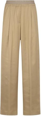 PESERICO Broeken met elastische tailleband - Dames - Wijde Broeken - Beige - S - Broeken