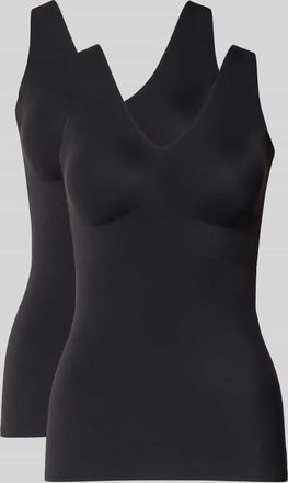 Schiesser Slim Fit Top mit V-Ausschnitt Modell Invisible in Black, Gr&ouml;&szlig;e 36