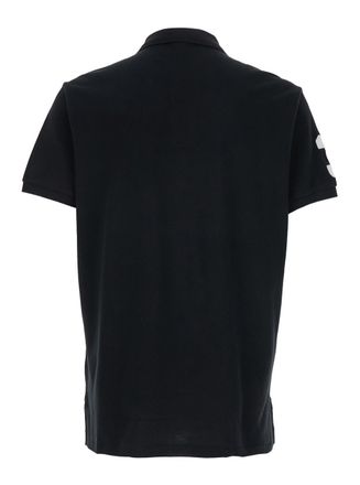 Ralph Lauren custom Slim Fit Black Polo Shirt With Pony Maxi Embroidery On The Front And Numeric Detail On The Sleeve In Cotton Man