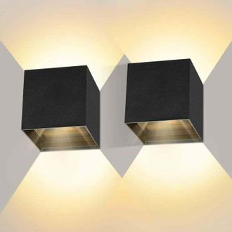 Gabrielle Aplique Led De Pared Gabrielle De 12 W Para Interior Y Exterior, 2 Piezas, Resistente Al Agua, Con &Aacute;ngulo De Iluminaci&oacute;n Ajustable, Blanco C&aacute;lido 3000