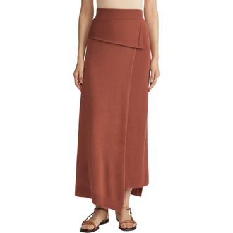 Lafayette 148 New York Fine Gauge Merino Wool Wrap Skirt in Burnt Sienna at Nordstrom Rack, Size Xx-Small