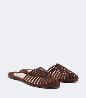Aquazzura Sweet Surrender suede mules