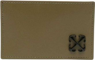 Off-white Jitney Leren Kaart Houder (Militair Groen)