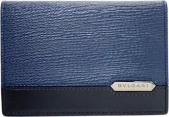 Bulgari Pre-owned Wallets, male, Blue, Size: ONE SIZE Pre-owned Card case