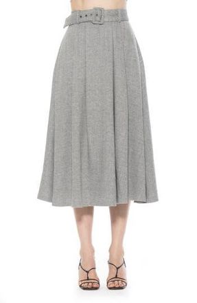 Alexia Admor Belted A-Line Midi Skirt in Herringbone at Nordstrom Rack, Size 10