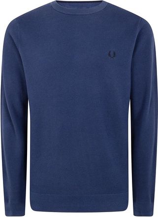 Fred Perry Round-neck Truien - Heren - Ronde hals truien - Blauw - S - Truien & Vesten