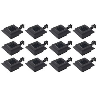 Berkfield Home Outdoor Solar Lamps 12 pcs LED Square 12 cm Black