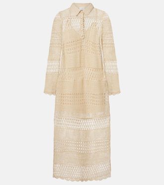 Zimmermann Wanderlust crochet cotton-blend midi dress