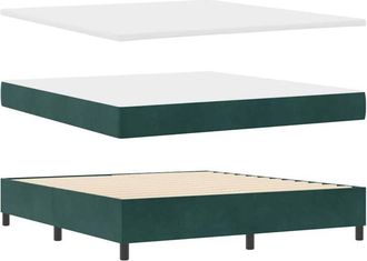 vidaXL Vidaxl - Cama Tipo Box Spring Verde Oscuro 180 X 200 Cm Terciopelo