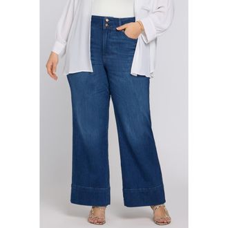NYDJ Teresa Wide Hem Wide Leg Jeans in Deep Wave at Nordstrom, Size 22W