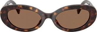 Dolce & Gabbana Zonnebril met ovaal montuur - unisex - Zonnebrillen - Bruin - ONE Size - Accessoires