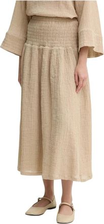 By Malene Birger Sol Maxi Rok - Dames - Midirokken - Beige - XL - Katoen - Rokken