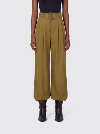 Zimmermann Pantaloni palazzo a vita alta in raso con cintura regolabile