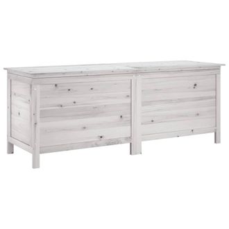 Berkfield Home Garden Storage Box White 150x50x56.5 cm Solid Wood Fir