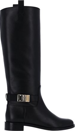 Ferragamo Black Hug Leather Boots