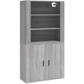 vidaXL Vidaxl - Aparador Alto De Madera Contrachapada Gris Sonoma