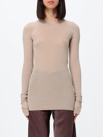 Rick Owens Top a maniche lunghe slim fit in viscosa e seta