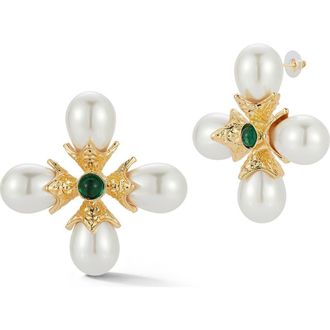 Sphera Milano Faux Pearl Statement Drop Earrings in Gold at Nordstrom Rack