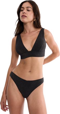 Triumph Triangel-Bikini-Top TRIUMPH Summer Sunset P, Damen, Gr. 36, Cup C, schwarz, Glitzergarne;Microfaser, Obermaterial: 70% Polyamid, 16% metallisierte Fas