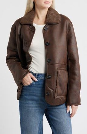 All in Favor Faux Shearling Jacket in Dark Brown at Nordstrom Rack, Size X-Large