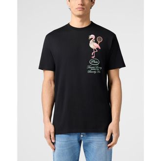 Philipp Plein Round Neck T-Shirt Flamingo Tennis Society Men in Black at Nordstrom, Size Xxx-Large