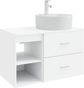 vidaXL Juego De Muebles De Ba&ntilde;o 2 Uds. Blanco Madera De Ingenier&iacute;a Vidaxl