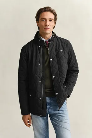 GANT Men Quilted Windcheater Mid-Length Jacket (XXXL) BLACK