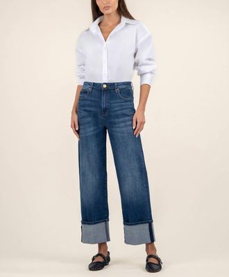 Kut from the Kloth Sienna High Rise Leg Roll Jean In Unspeakable