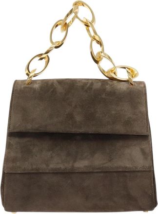 Ferragamo Gray Suede Handbag (Pre-Owned)