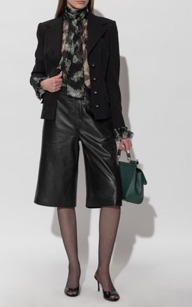 Dolce & Gabbana Silk Top With Floral Motif, Womens, Black