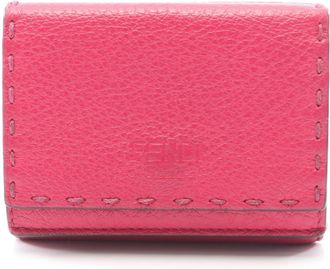 Fendi Pink Leather Wallet (Tri-Fold) (Pre-Owned)