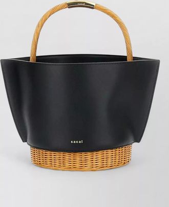 sacai leather crossbody bag front logo detail