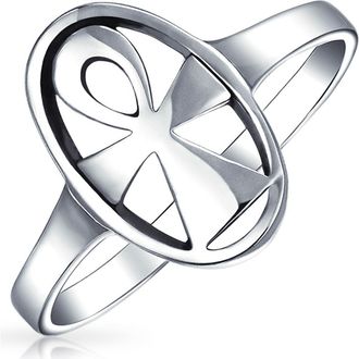 Bling Jewelry Key of Life Sterling Silver Ankh Signet Ring at Nordstrom Rack, Size 6