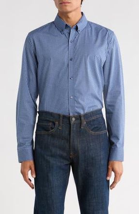 Original Penguin Solihull Check Slim Fit Dress Shirt in Navy at Nordstrom Rack, Size 15 - 34/35