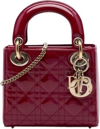 Dior Pre-owned Lady Dior - Dames - Vintage Mini Tas - Rood - ONE Size - Leer - Vintage